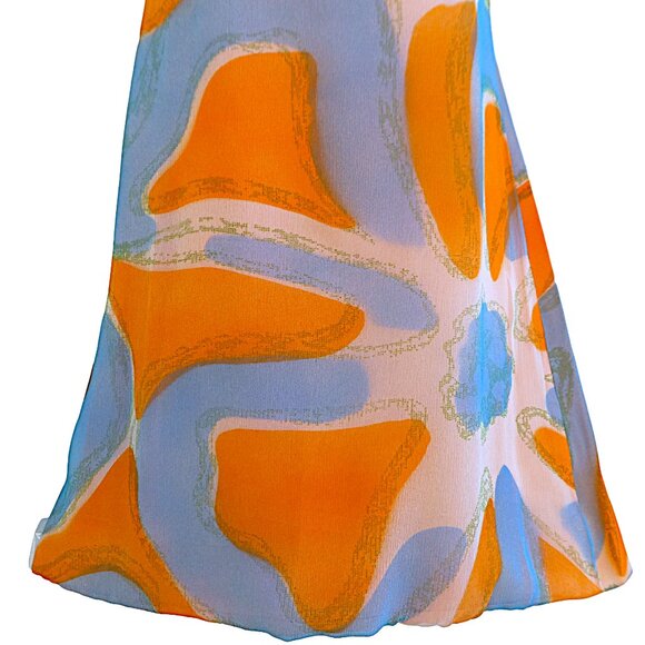 Vintage 50s R K Originals Orange Blue Mod Lined Shift Retro Back Zip USA Union M - Picture 5 of 12